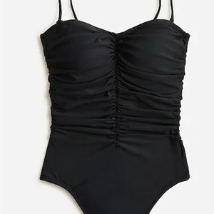 J. Crew Ruched One Piece Black Sz 6